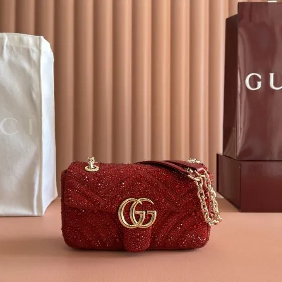 Gucci GG Marmont Red shoulder 1 1 Replica