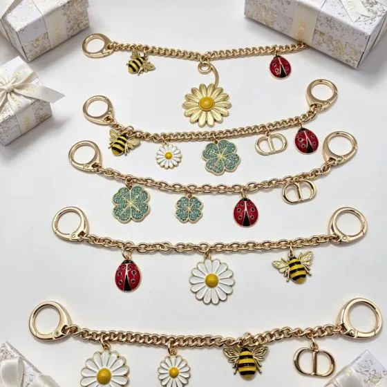 Dior Gold multicolor bag charm AAA Quality Replica