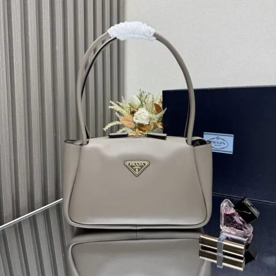 Prada Gray leather 28x18x11cm shoulder 1 1 Replica