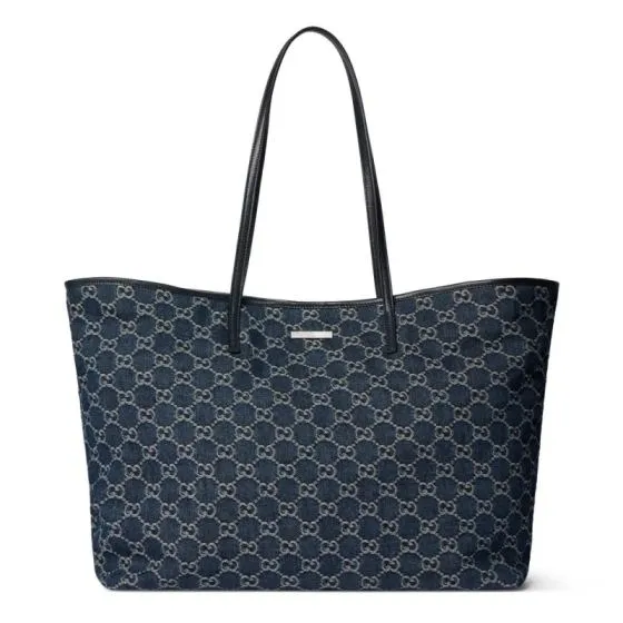 Gucci Blue GG denim tote 1 1 Replica