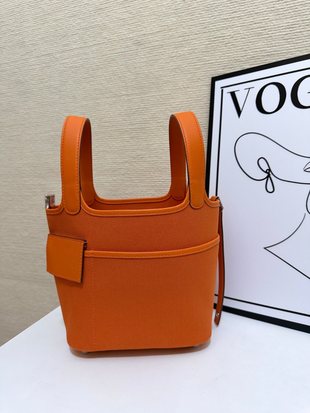 Hermes Picotin Cargo 18 Orange Swift leather canvas 18cm everyday