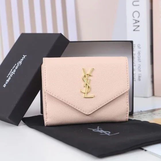 Saint Laurent Monogram Light Pink 12 5x10x2 5cm wallet — Premium Replica