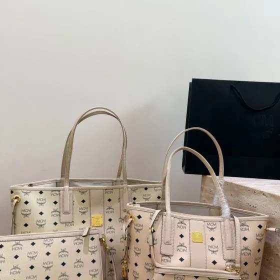 MCM Toni Beige Visetos 36 28cm tote Premium Replica