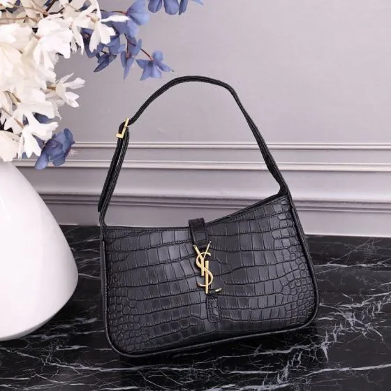Saint Laurent Le 5 7 Black crocodile-embossed leather 23x16x6 5cm shoulder — AAA Quality Replica