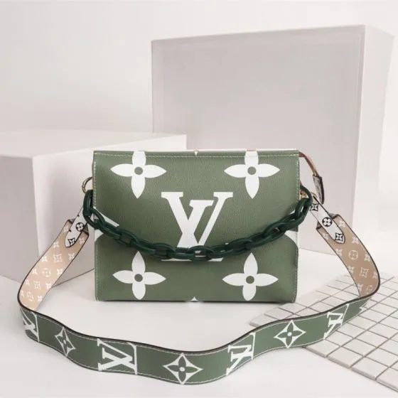 Louis Vuitton Green and Beige Monogram Floral W25H20D5 crossbody 1 1 Replica