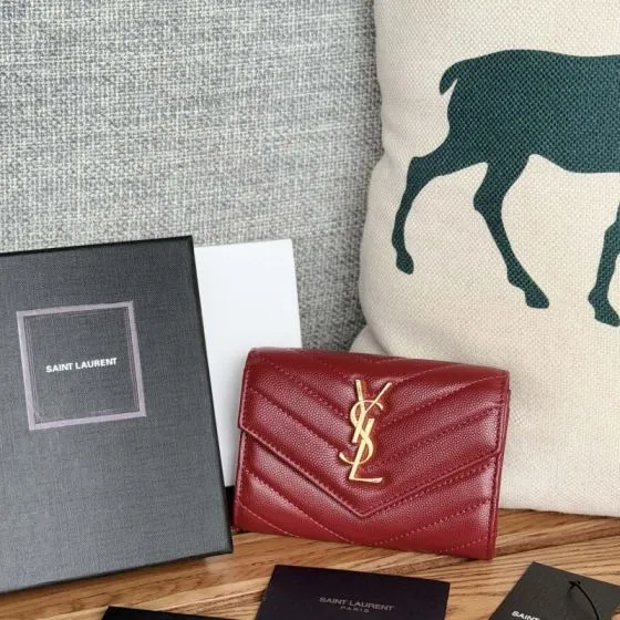 Saint Laurent Monogram wallet Red everyday — Top Quality Replica