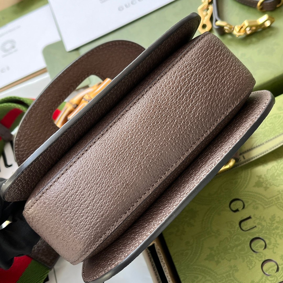Gucci Bamboo 1947 Beige Brown GG canvas top handle everyday