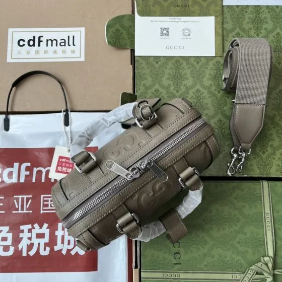 Gucci Taupe leather crossbody Premium Replica