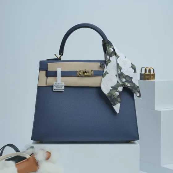 Hermes Kelly Blue Epsom shoulder 1 1 Replica