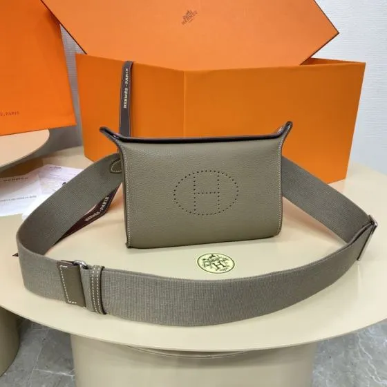 Hermes Videpoches Khaki Olive crossbody AAA Quality Replica