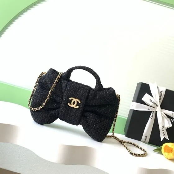 Chanel Black tweed shoulder Top Quality Replica