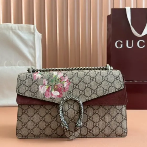 Gucci Dionysus GG Supreme floral beige ebony with burgundy 28x18x9cm shoulder Top Quality Replica