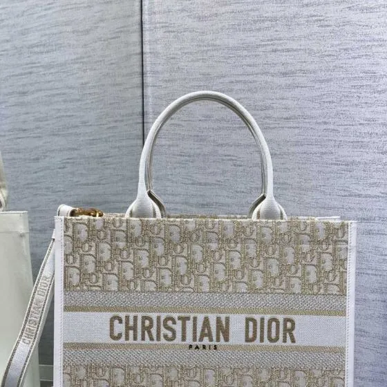 Dior Book Tote Beige White Oblique — 1:1 Replica