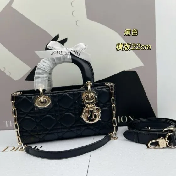 Dior Lady D-Joy Black 22cm shoulder Top Quality Replica