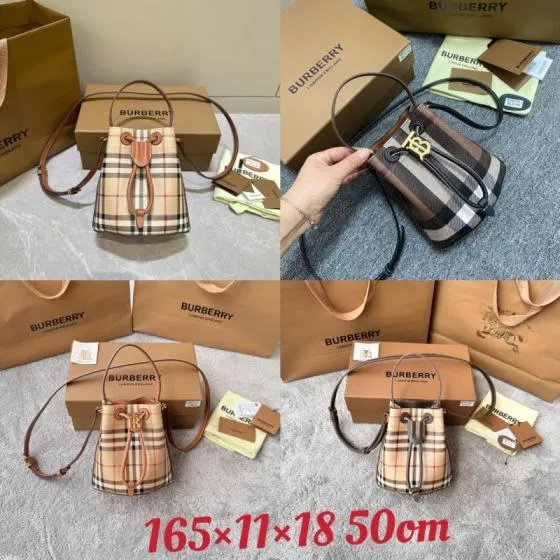 Burberry Haymarket Check Briar Brown 16 5x11x18cm crossbody 1 1 Replica