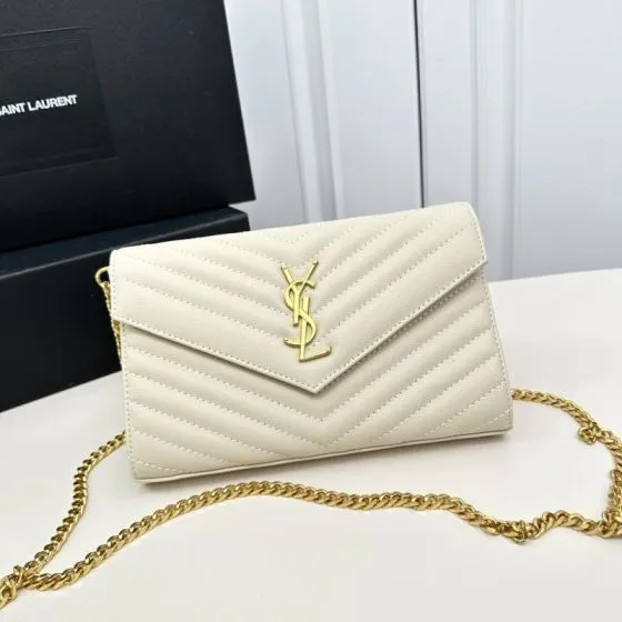 Saint Laurent Envelope Off White 22x15x6cm crossbody — Premium Replica