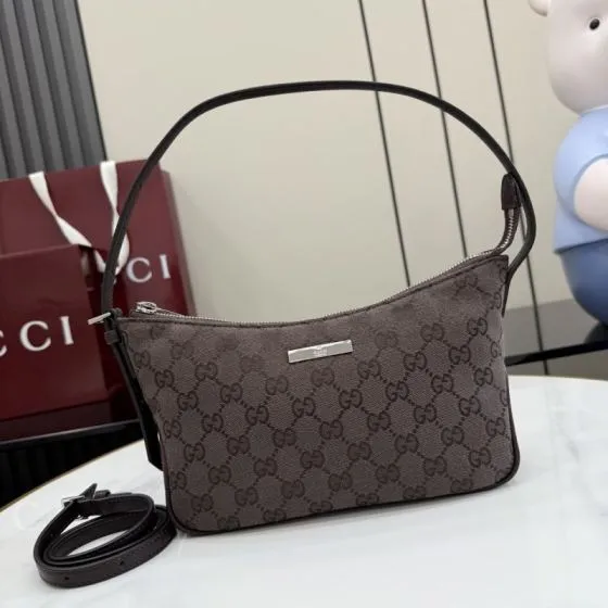 Gucci Lady Lunetta Brown GG Canvas shoulder Top Quality Replica