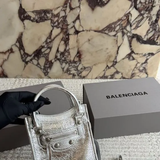 Balenciaga Le Cagole Silver 26x14cm shoulder bag AAA Quality Replica