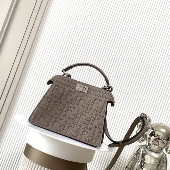 Fendi Peekaboo Gray 33x22x14cm shoulder bag Premium Replica