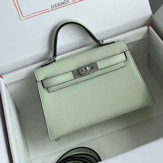 Hermes Kelly Mint Green mini crossbody Top Quality Replica