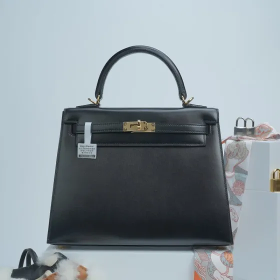 Hermes Kelly Black top handle Top Quality Replica