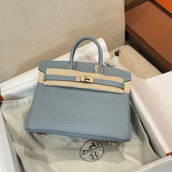 Hermes Birkin 25 Light Blue Togo 25cm everyday — Premium Replica