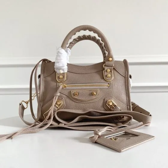 Balenciaga City Beige 38x28x15cm shoulder bag Top Quality Replica