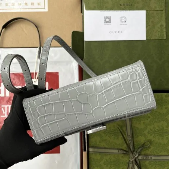 Balenciaga Hourglass Gray 23x14x10cm shoulder bag Top Quality Replica