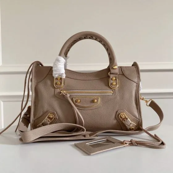 Balenciaga City Gold 38x28x15cm shoulder bag Top Quality Replica
