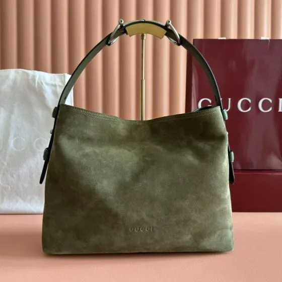 Gucci Beatrix Olive suede shoulder AAA Quality Replica