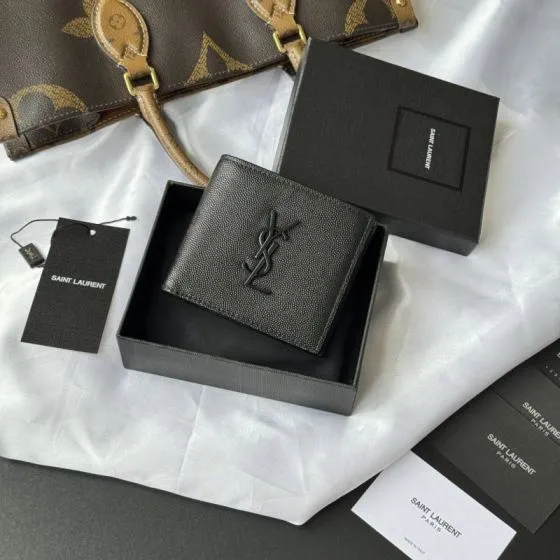 Saint Laurent Black grained leather wallet — Premium Replica