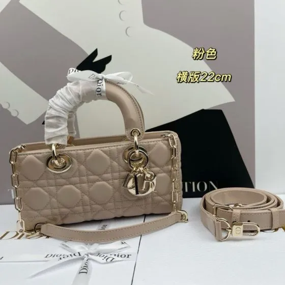 Dior Lady D-Joy Pink Beige 22cm shoulder AAA Quality Replica
