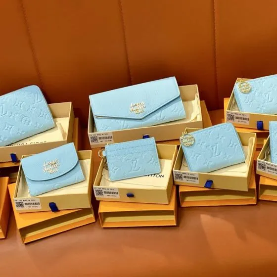 Louis Vuitton Sarah Light Blue Monogram Empreinte wallet Premium Replica