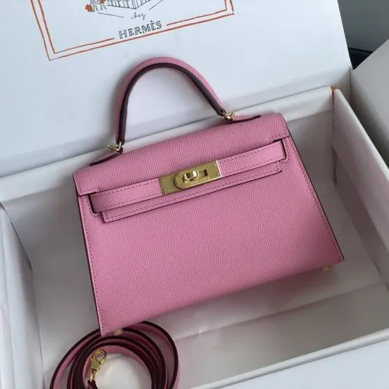 Hermes Kelly Pink mini crossbody Premium Replica