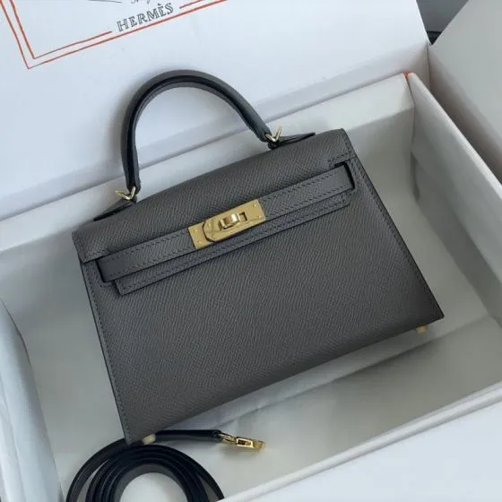 Hermes Mini Kelly II Grey mini crossbody AAA Quality Replica
