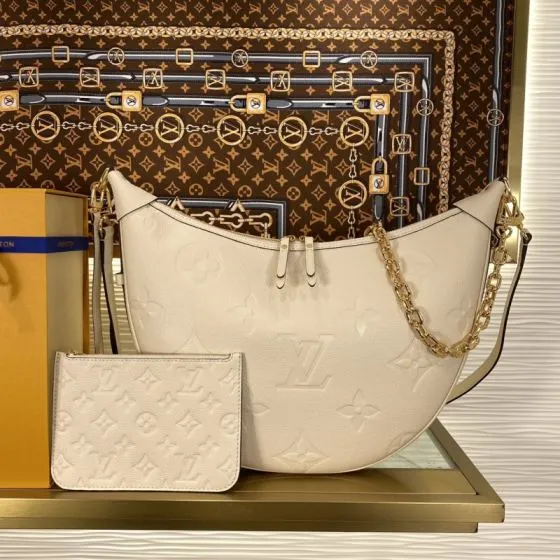 Louis Vuitton Loop Hobo Cream Monogram Empreinte shoulder AAA Quality Replica