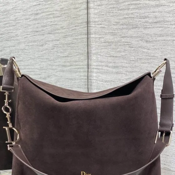 Dior Dark Brown Suede shoulder Top Quality Replica
