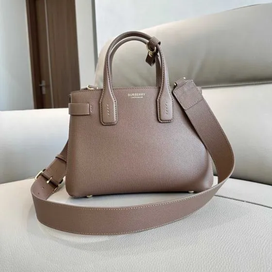 Burberry Taupe grained leather 26 x 12 x 19cm crossbody Top Quality Replica