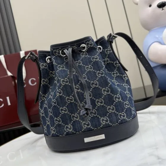 Gucci Blue GG denim crossbody Top Quality Replica