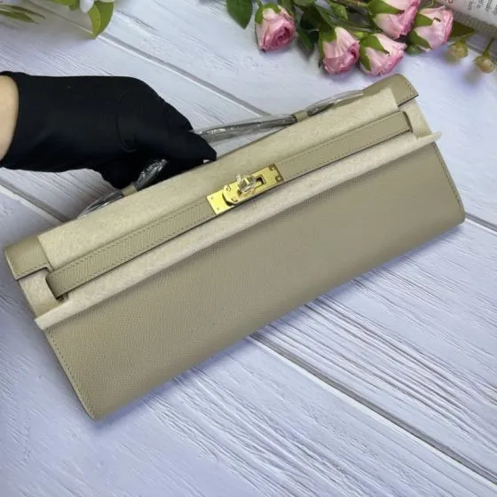 Hermes Kelly Cut Beige Epsom 31 evening 1 1 Replica