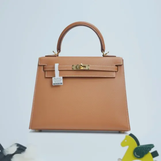 Hermes Kelly Gold Brown Epsom handbag 1 1 Replica