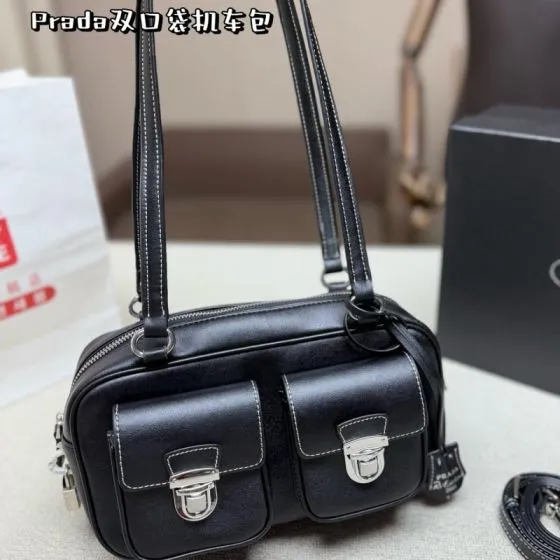 Prada Black 27cm shoulder Top Quality Replica