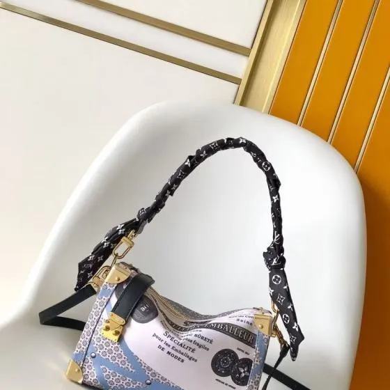Louis Vuitton Side Trunk White Blue print 23 5 x 16 x 8 5 cm crossbody 1 1 Replica