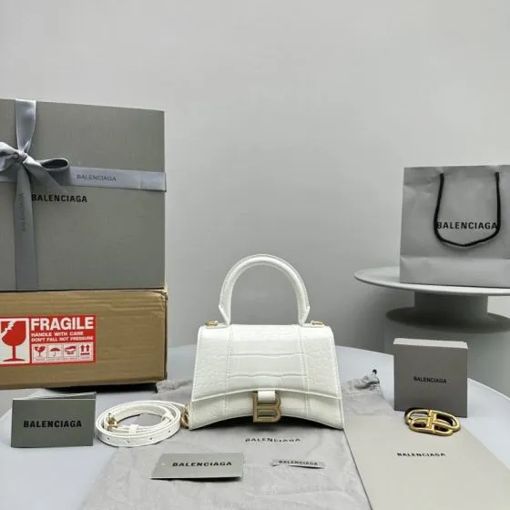 Balenciaga Hourglass White 23x14x10cm shoulder bag Top Quality Replica