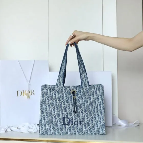 Dior Blue Oblique large tote — AAA Quality Replica