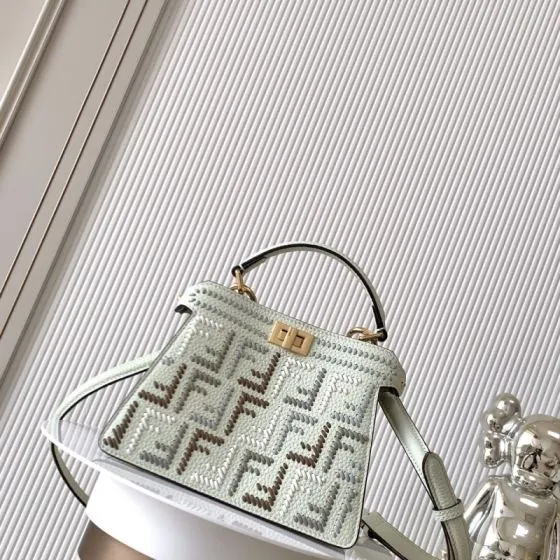 Fendi Peekaboo Green 33x22x14cm shoulder bag AAA Quality Replica