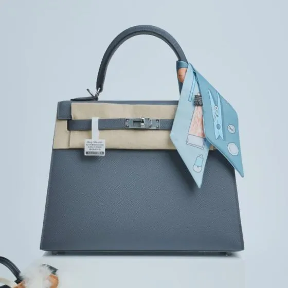 Hermes Kelly Blue Epsom shoulder AAA Quality Replica