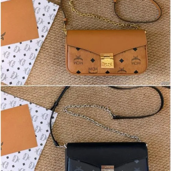 MCM Cognac Visetos 21x12cm crossbody AAA Quality Replica