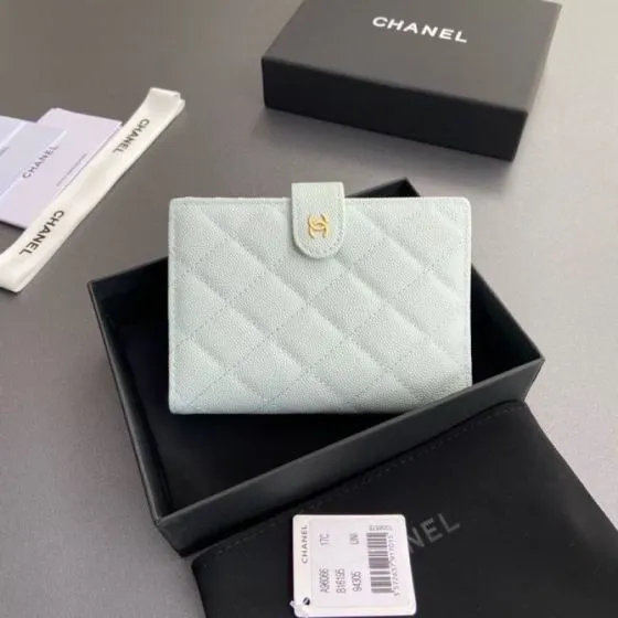 Chanel Light blue wallet Premium Replica