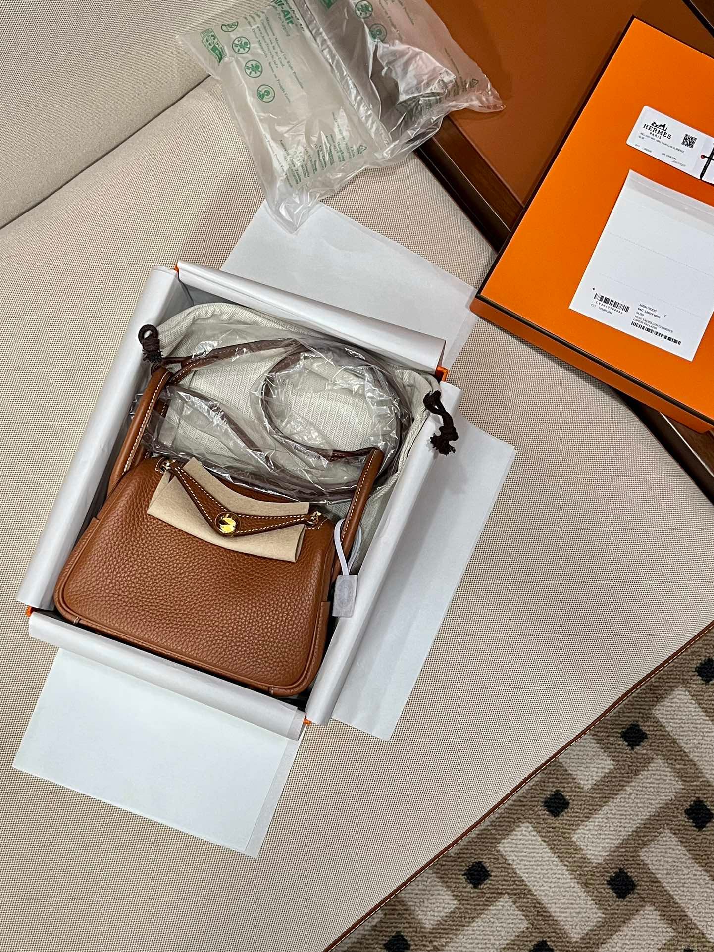 Hermes Lindy Brown mini shoulder everyday